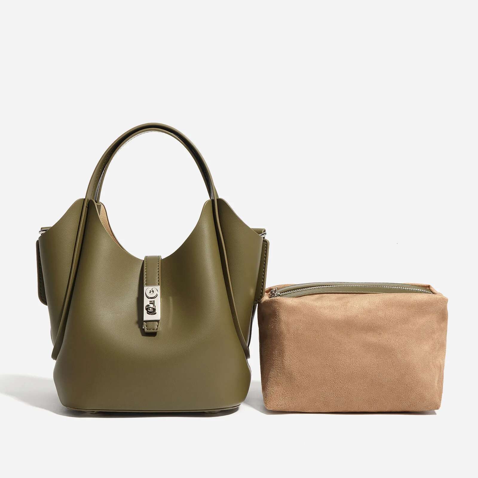 Designer bag handbags women Olive Green New Arrival Leather Shoulder Bag Top Handle Bucket Bag Stylish Luxury Fashion Small Compact Luxury Look High Q