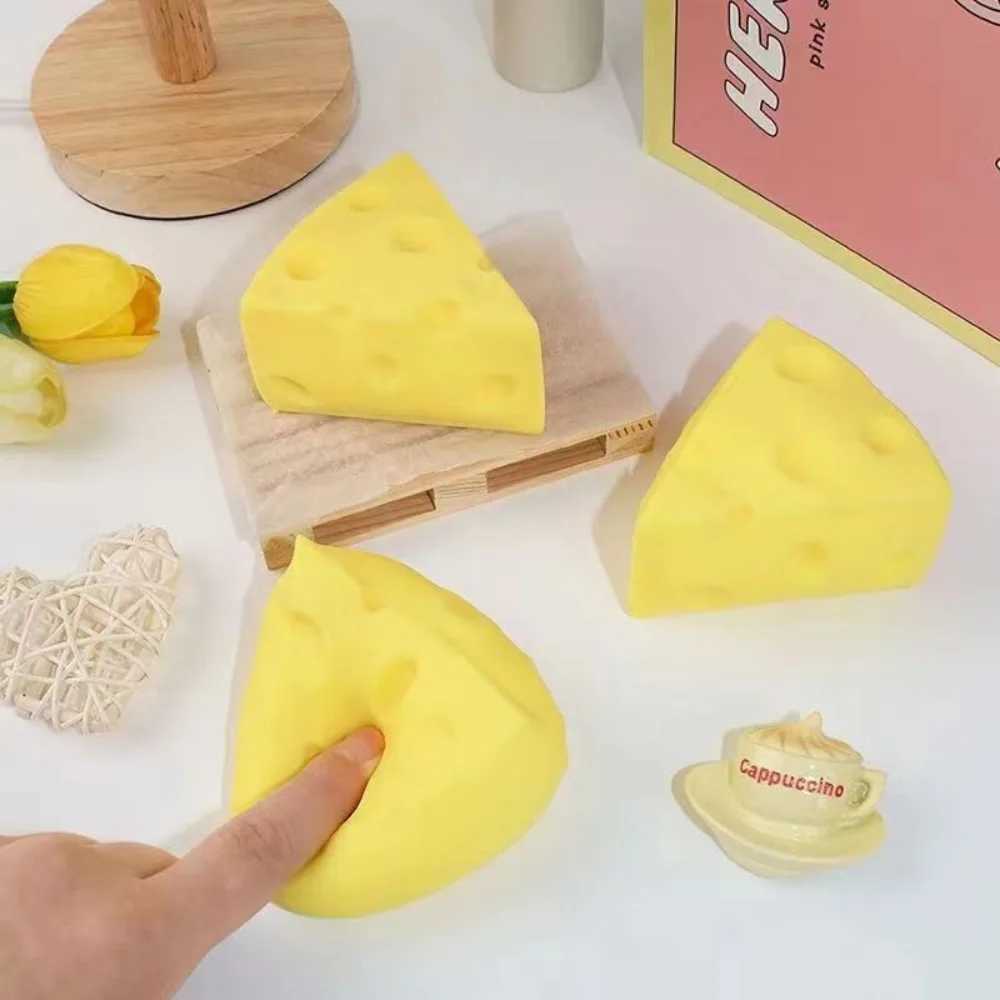 Squeeze Toy Simulation Cheese Squeeze Toys Sticky Soft Decompressing Pinching Cheese Cute Slow Rebound Relief Relax Toys J251117