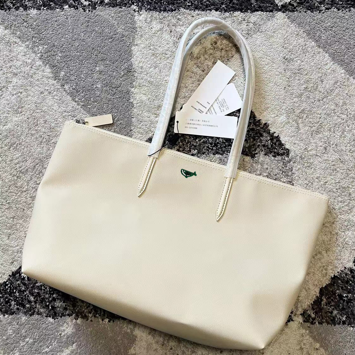 French New Solid Color Crocodile Women's Horizontal Tote Bag Shopping Large Capacity Shoulder Bag Fashion Zipper Handbag