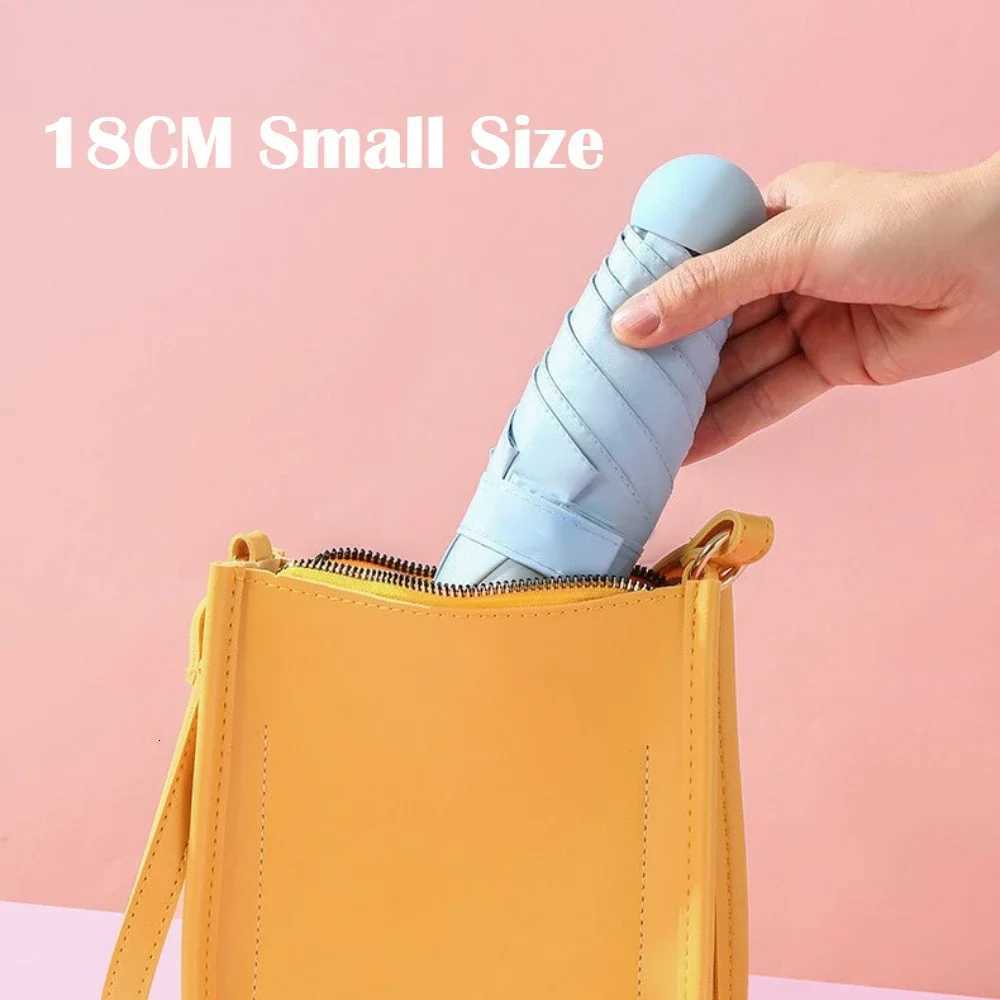 18CM 6 Ribs Lightweight Compact Pocket Umbrella with Storage Box Folding Travel Umbrella for Daily Life Sunny and Rainy Days C251117