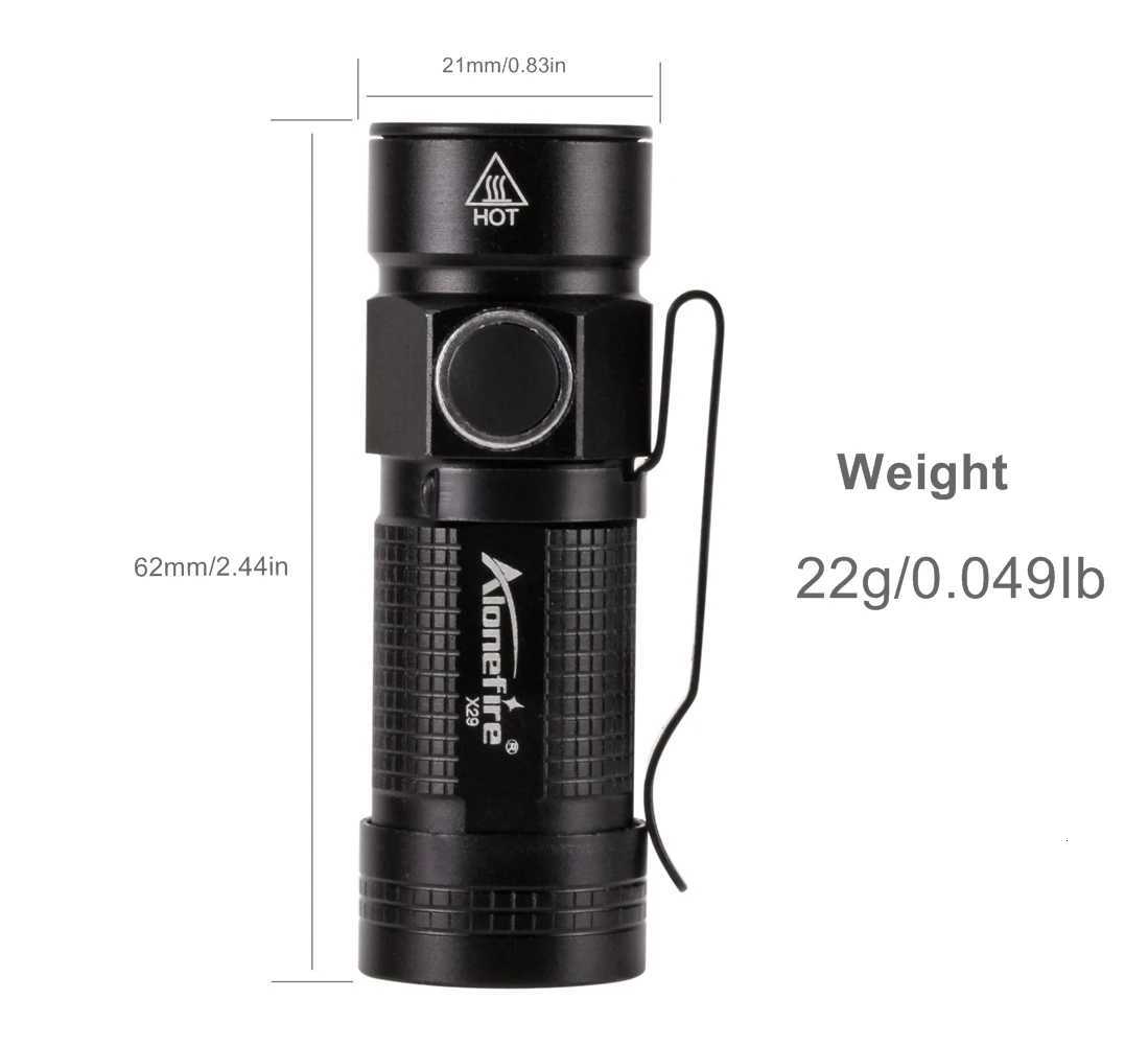 360 Swivel U Ring Clip XPG LED Portable Mini Flashlight 12 Hours Work Outdoor Backpack Hat Pocket Hiking Torch C123A Battery M251117