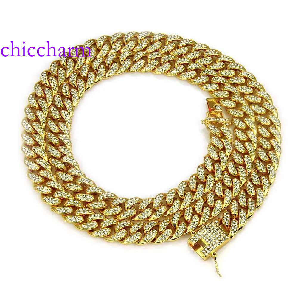 HNSP All Rhie 13MM Cuban Chain For Men Necklace Hip Hop Neck Male Jewelry Accessories