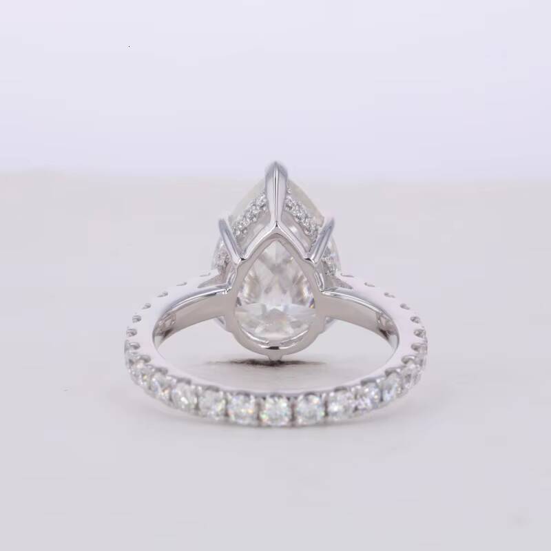 3CT Fashion Jewelry Gold 10K 14K Moissanite Diamonds Women Ring Synthetic Moissanite Engagement Ring Pear Shape