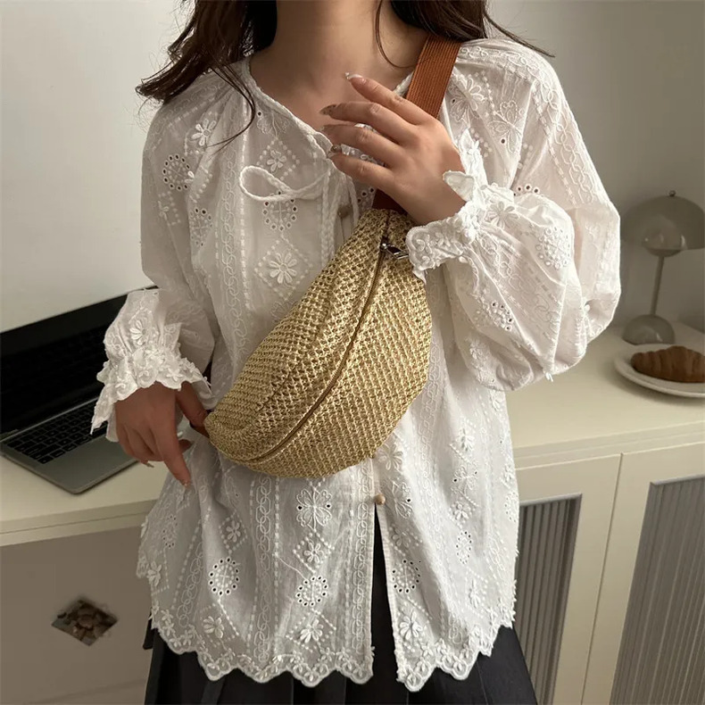 Luxury Brand Designer 2025 Summer New Woven Straw Large-Capacity Versatile Beach Shoulder Bag, High-End Commuting Women's Tote Bag