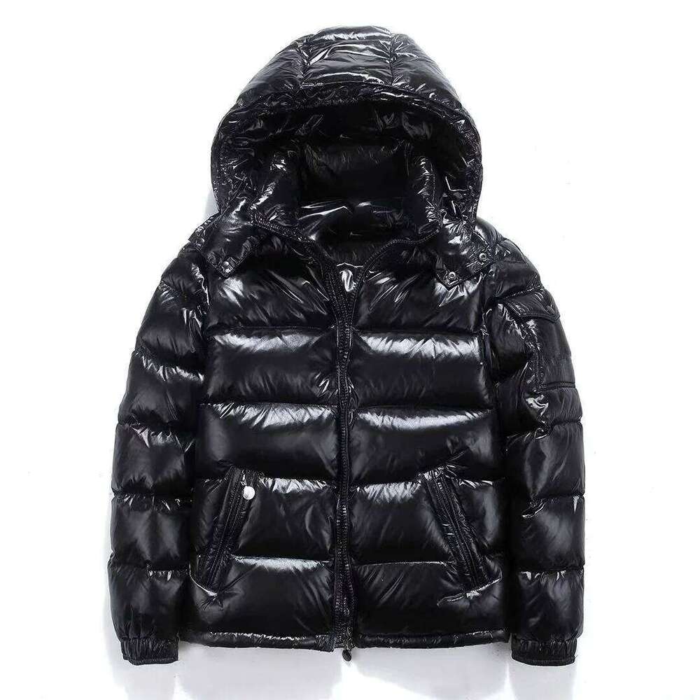 New Glossy Down Men Jackets Short Winter Hooded Women Thickened Warm-Keeping Cold-Proof Long Sleeve Cardigan Jacket Winter Jacket Women Puffer Jacket 