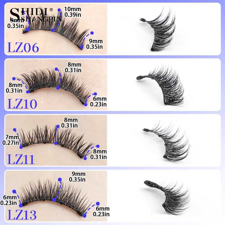 Magnetic Lashes Kits 1Pair 3D Magnet Band Soft Natural Fluffy Reusable False Mink Eyelashes Waterproo Free Glue Makeup ToolsT251117