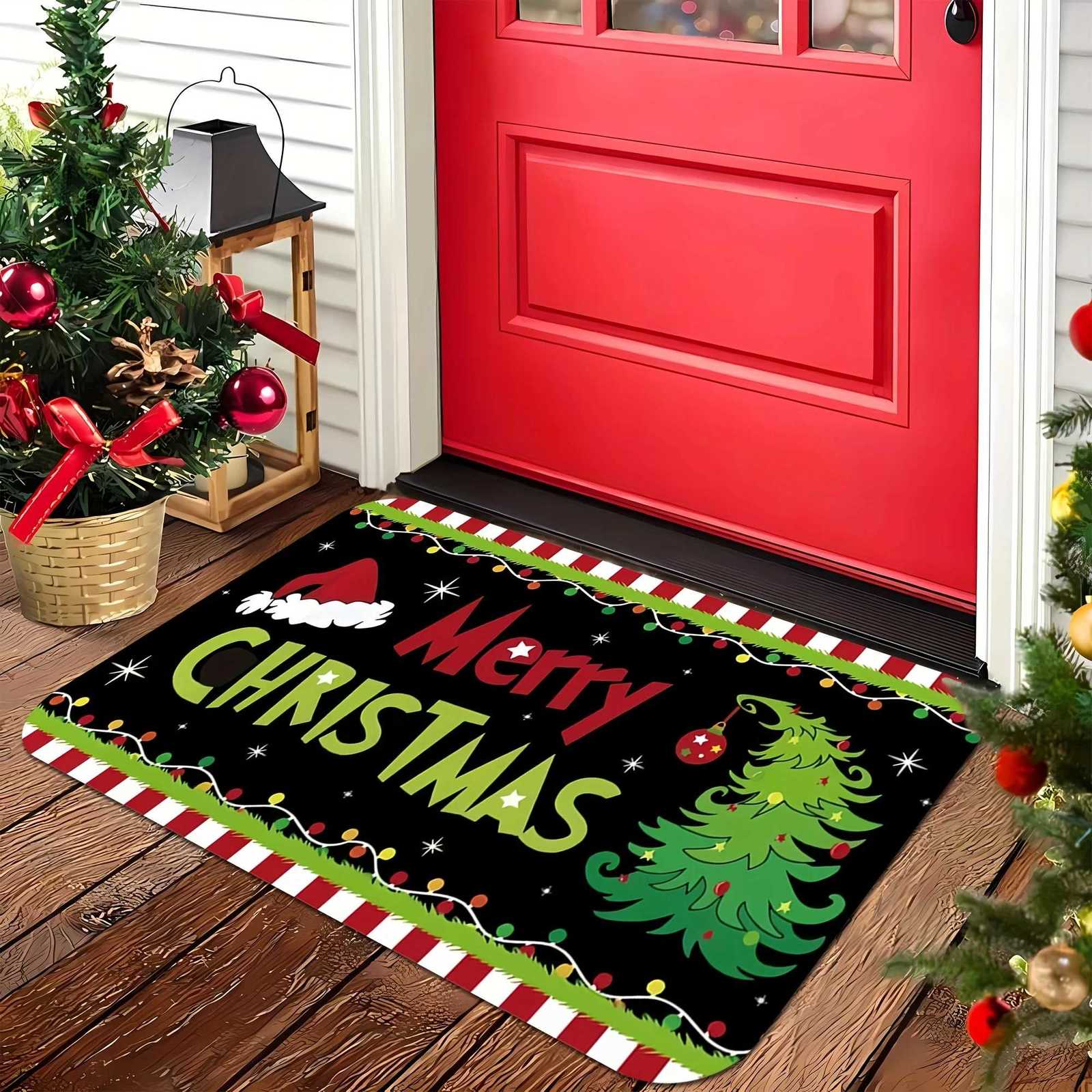 VIKAMA Creative Christmas Carpet Soft Doormat Welcome Carpet Living Room Carpet Rug For Bedroom Outdoor Carpet Christmas DecoratM251117