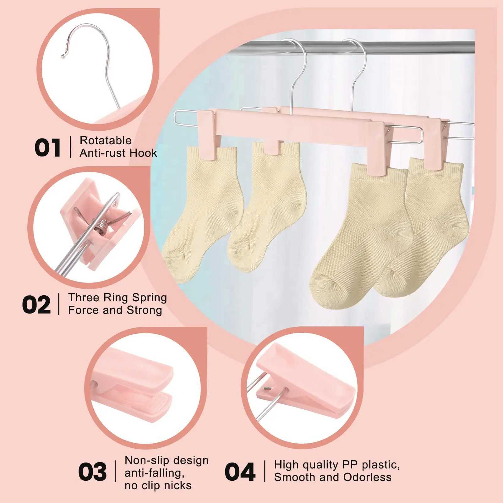 10 Pack Pants Hangers with Adjustable Non-Slip Clips Anti-Rust Hanging Hook for TrouserSkirtsJeansClothes Hangers C251117