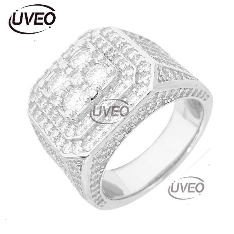 VVS Jewelry Iced Out Gold 925 Moissanite Ring Moissanite Diamond Hiphop Pass Diamond Tester Mens Couple Fashion