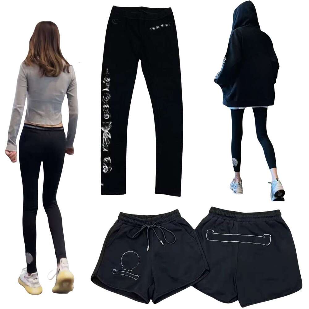 Chrome Shirt Leggings Clothing High Quality T Shirt Designer Brand Black T Shirt Bottoms Cotton Leggings Womens hiphop Casual High Top hu d3