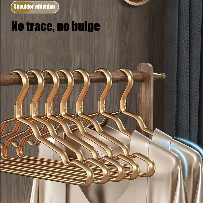 5/10pcs Golden Durable Children Clothing Aluminum Alloy Clothing Hanger Domestic Adult Hanging Coat Hanger Supplies Organizer C251117