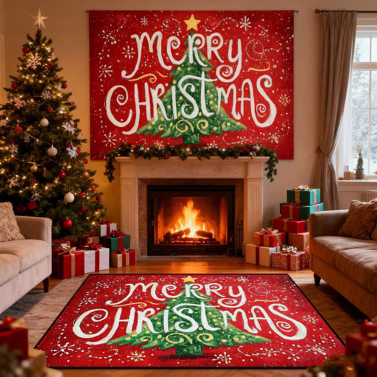 Christmas Creativity Carpet for Living Room Children Bedroom Area Rug Gorgeous Home Hallway Rugs Kid Room Bedside Soft Floor MatM251117