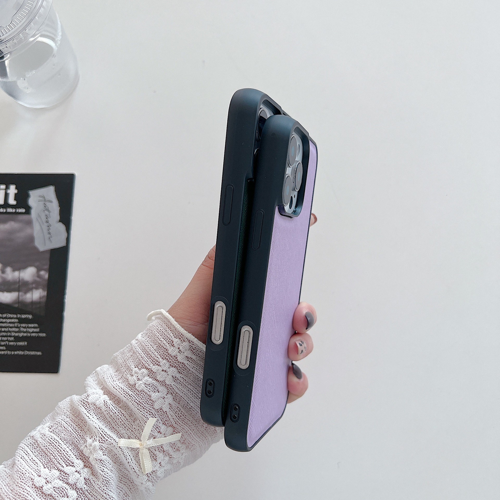 Two-tone Cross Pattern Compatible with iPhone 16 Pro Max Apple 16E Phone Case Full Coverage Anti-drop Protection