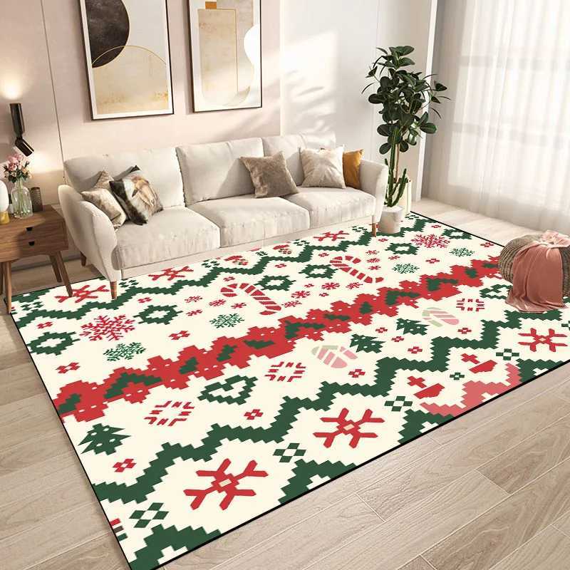 Christmas Tree Snowflake Carpet for Living Room Doormat New Year Red Decoration Home Rug Non-slip Dining Room Decor Floor MatsM251117