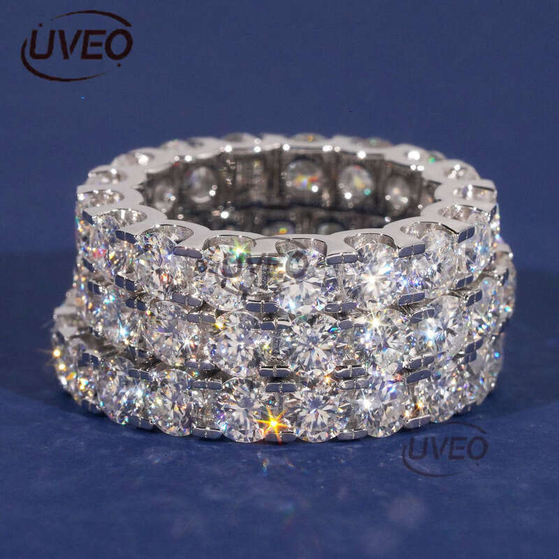 925 Moissanite Ring Gold VVS Jewelry Iced Out Moissanite Diamond Hiphop Pass Diamond Tester Fashion Mens Women Sterling Silver Couple