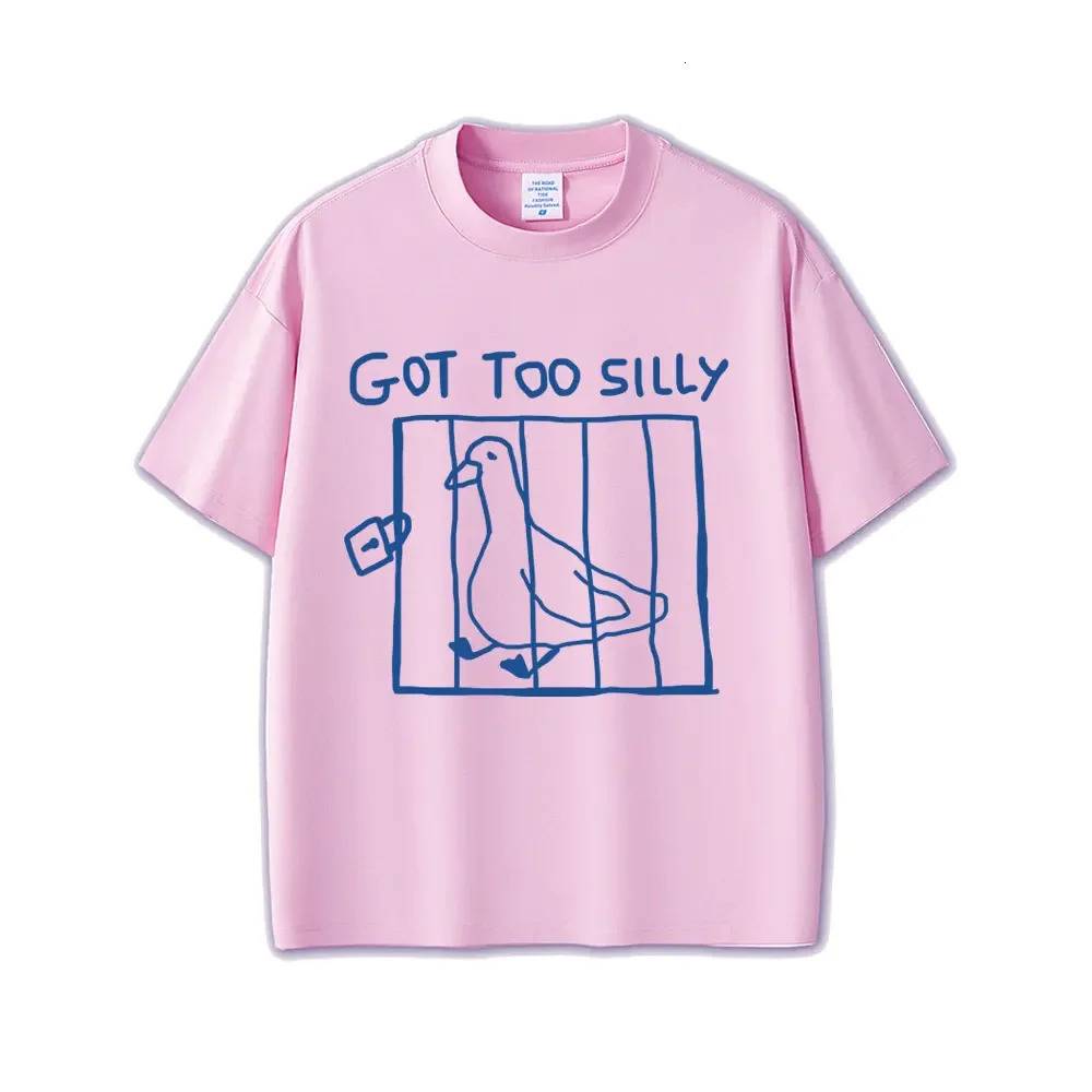 Summer 100% cotton T-shirt men and women with the same big goose print must be comfortable to wear do not want to take off 250417