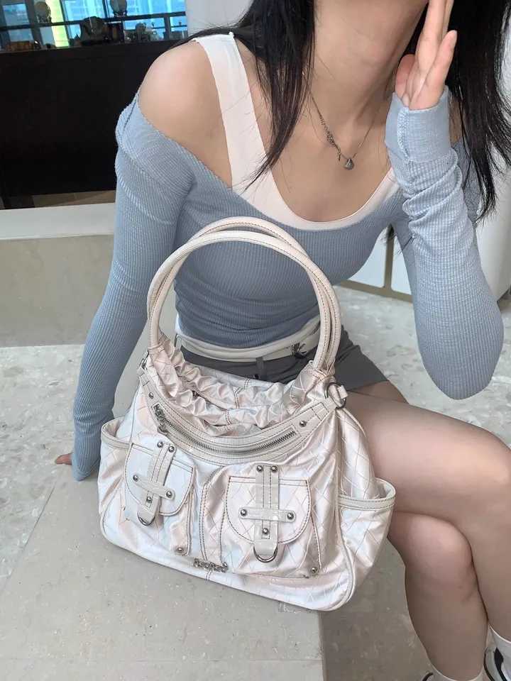 Girls Y2k Shoulder Bags for Women Large Capacity Grunge Tote Handbag Luxury Designer Female Multi-pocket Underarm Bag 2023 TrendW251117