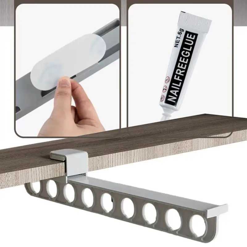 Retractable Wardrobe Rail Clothes Hanger Towel Coat Rack Closet Cabinet Storage Organizer Pull Out Hanging Wardrobe Rail Rod C251117