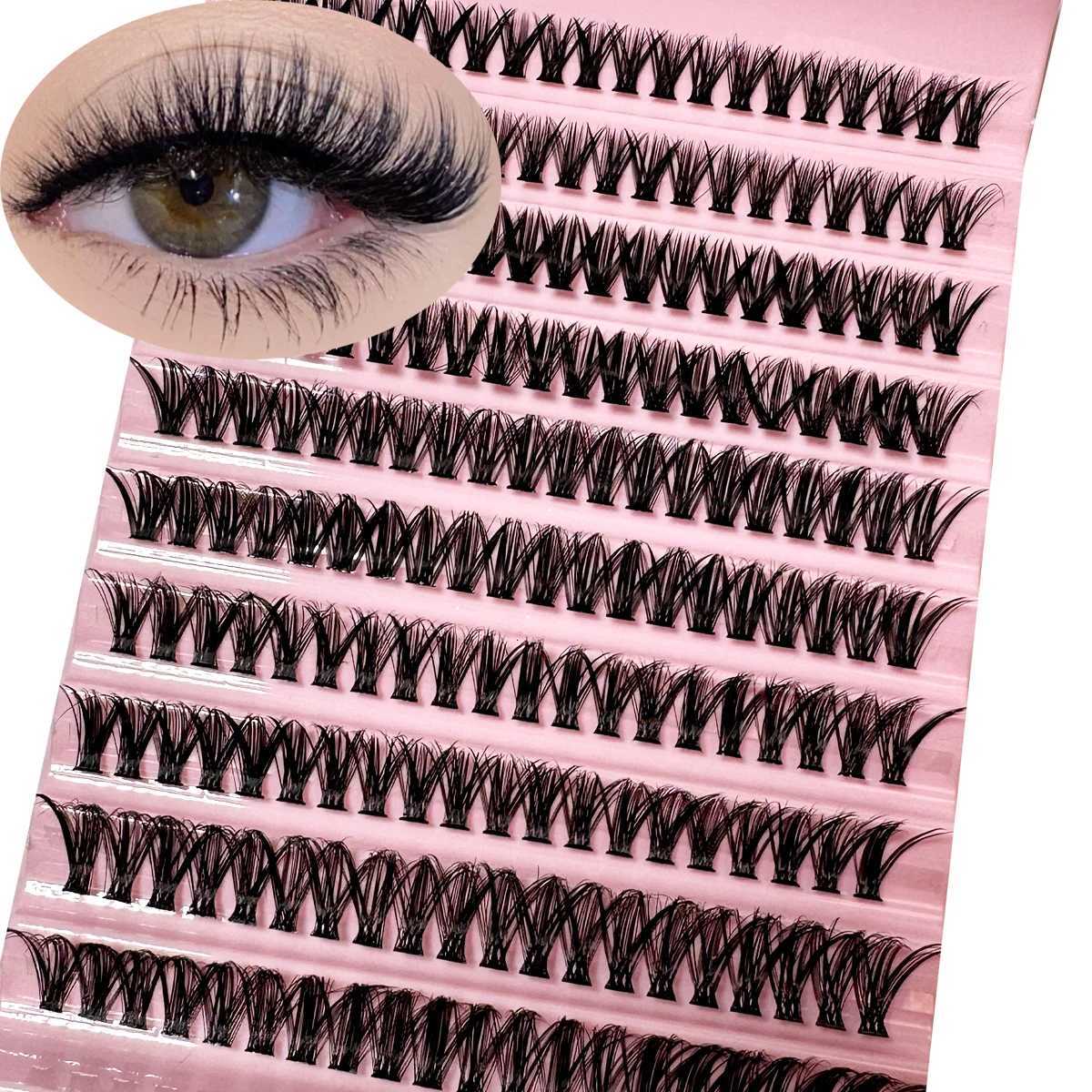200 Pieces DIY Personal Lashes 40P Eyelash Cluster Natural Look Wispy Lashes 9-16MM D Curly Hair Personal Clusters Lashes FluffyT251117