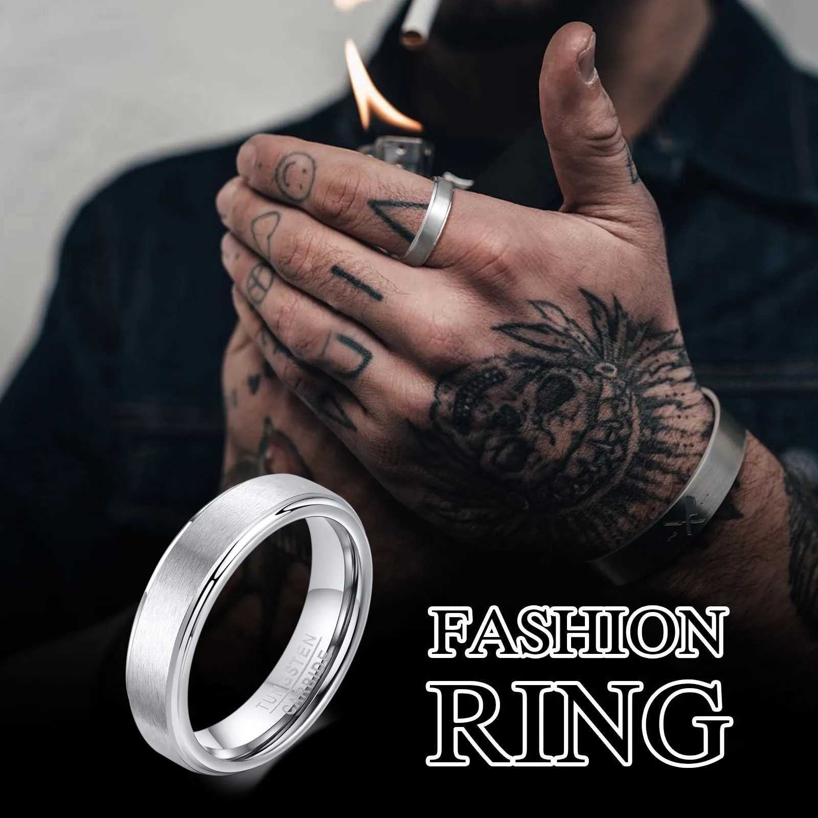 Vnox 5mm mens basic ring scratch resistant tungsten wedding ring simple classic mens bridal jewelry certification W250417