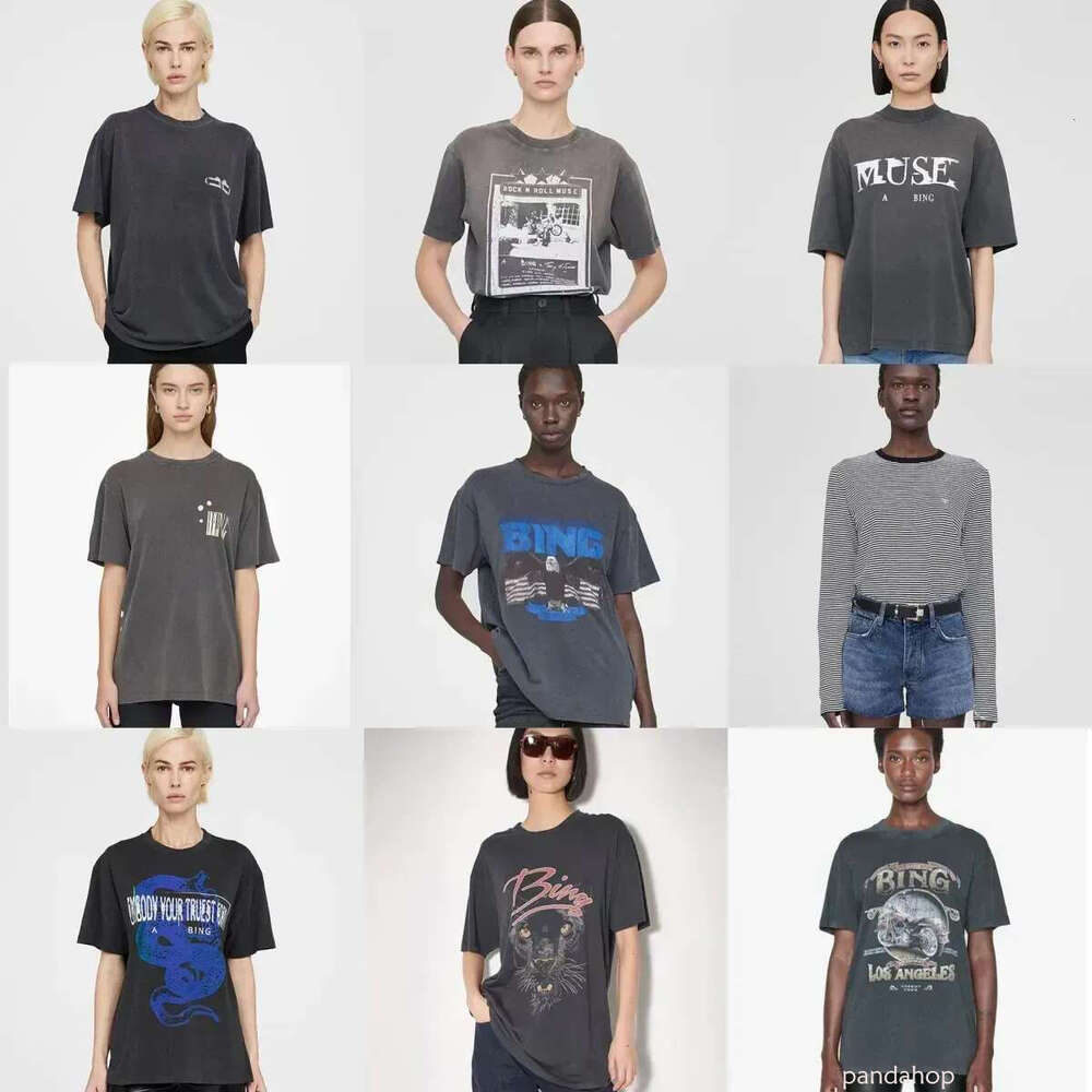 Anine Binglies Designer Women Summer T Letter Print T-Shirt Shirt Soft Cotton Womens Short Sleeve Leisure Tee Tops Polos Sweatshirt Anine Sweatshirt 2Ac