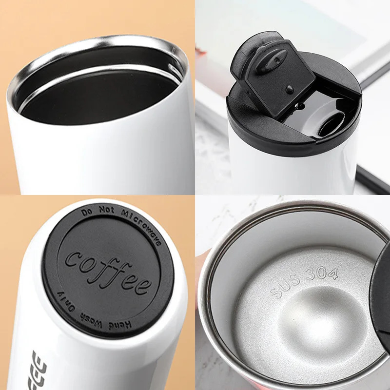400ML Stainless Steel Coffee Thermos Bottle Leakproof Vacuum Thermal Mug for Car Travel Portable Insulated Cup 251107 W260226