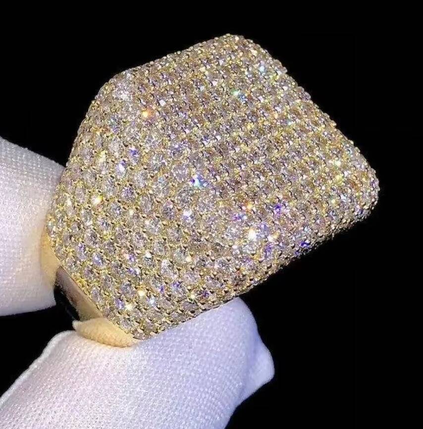 Luxury Hiphop Custom Moissanite Diamond S925 Sterling Silver Star Letter Ring