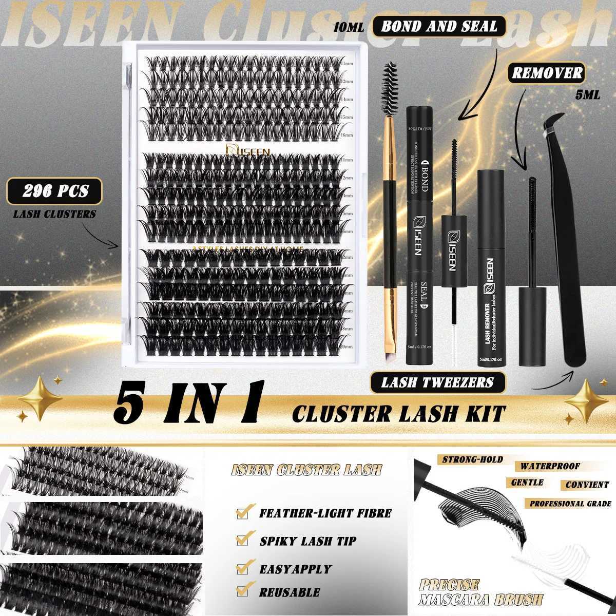 Lash Clusters Eyelash Extensions Natural Look Wispy Lashes D Curl Mix Length Cluster Lashes With Bond And Seal Remover TweezersT251117