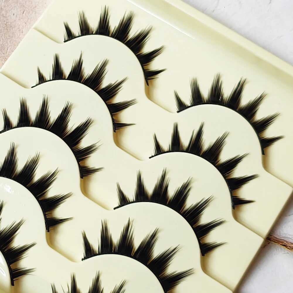 5 Paris Cat Eye False Eyelashes Long Thick Cosplay Fake Eye Lashes Extension Smokey Natural Makeup Handmade ReusableT251117