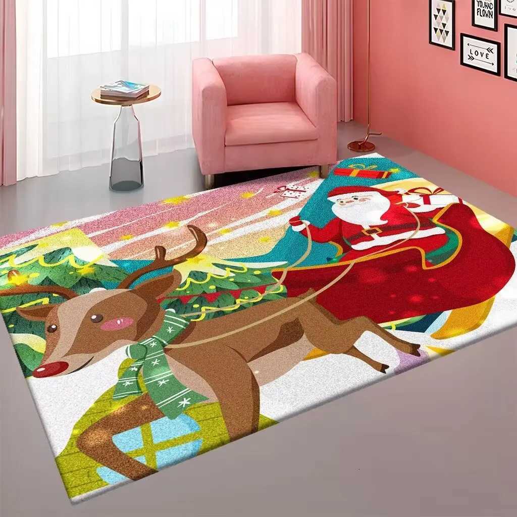 New Christmas carpet crystal velvet Christmas carpet living room dirt resistant easy to take care of absorbent non-slip carpetM251117