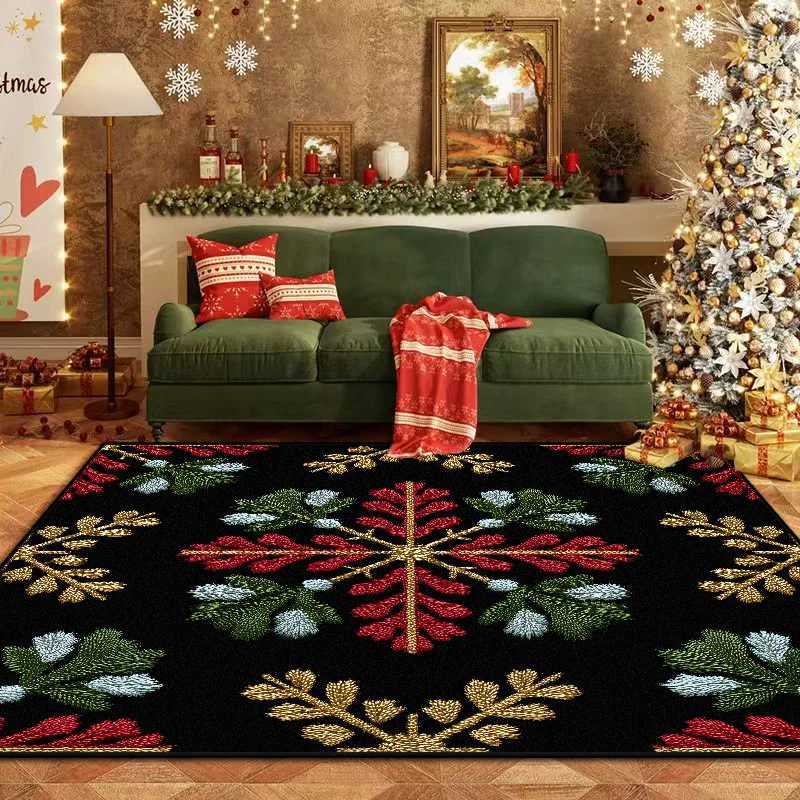 Christmas Style Carpet Living Room High-end Tea Table Rug Luxury Hairless Bedroom Bed End Anti-slip Large Area Mat Gaming RoomM251117