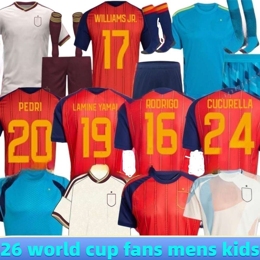 2026 Spai ns soccer jersey fans men kids player RAMOS ENSRIQUE ALONSO PEDRI LAMINE YAMAL spa in retro 1996 1994 2010 RAUL XAVI LUIS Iniesta PUYOL PIQUE David Villa 4XL