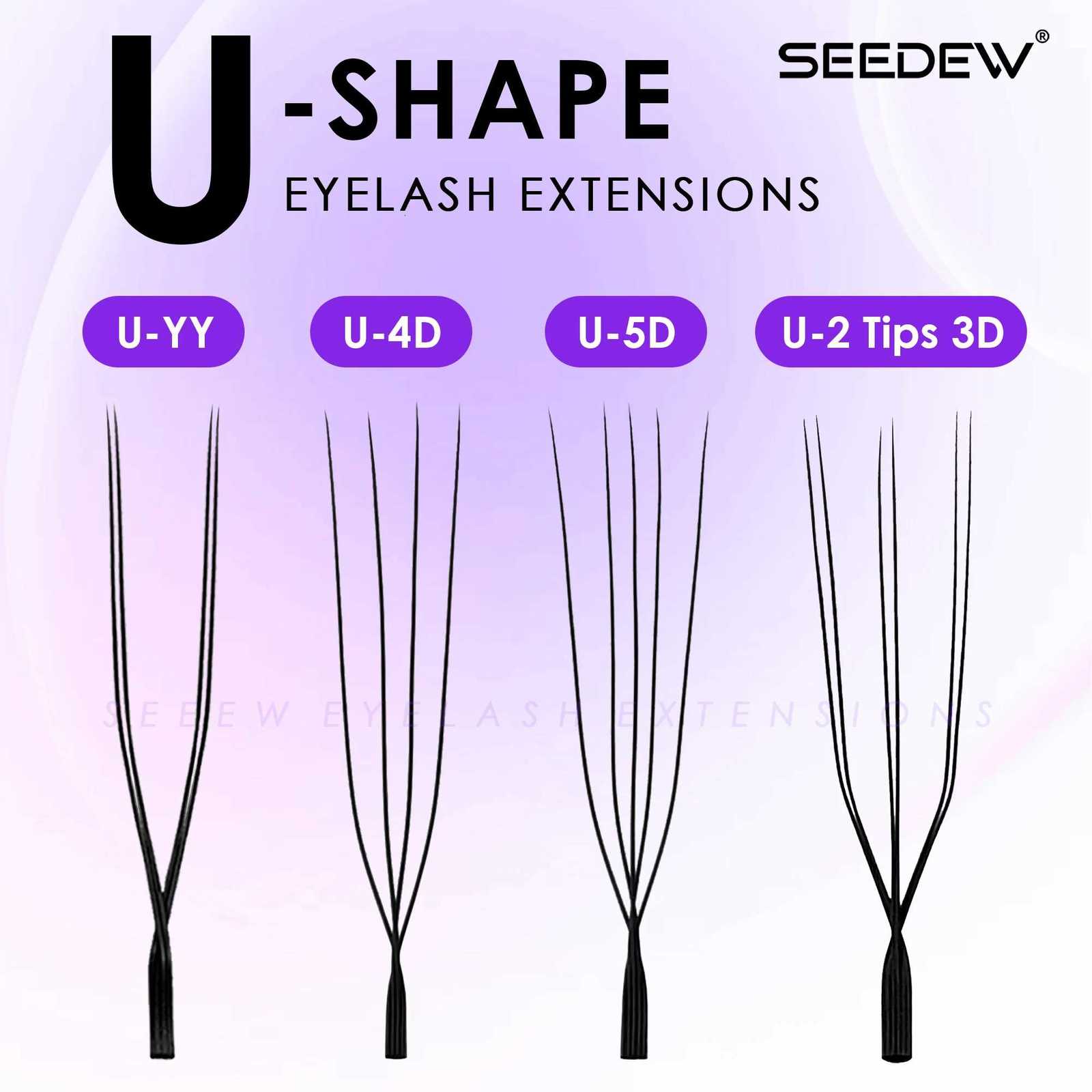 SEEDEW 2D/3D/4D/5D U Shaped Eyelashes Extension Premium Soft False Eyelashes Premade Fan U LashesT251117