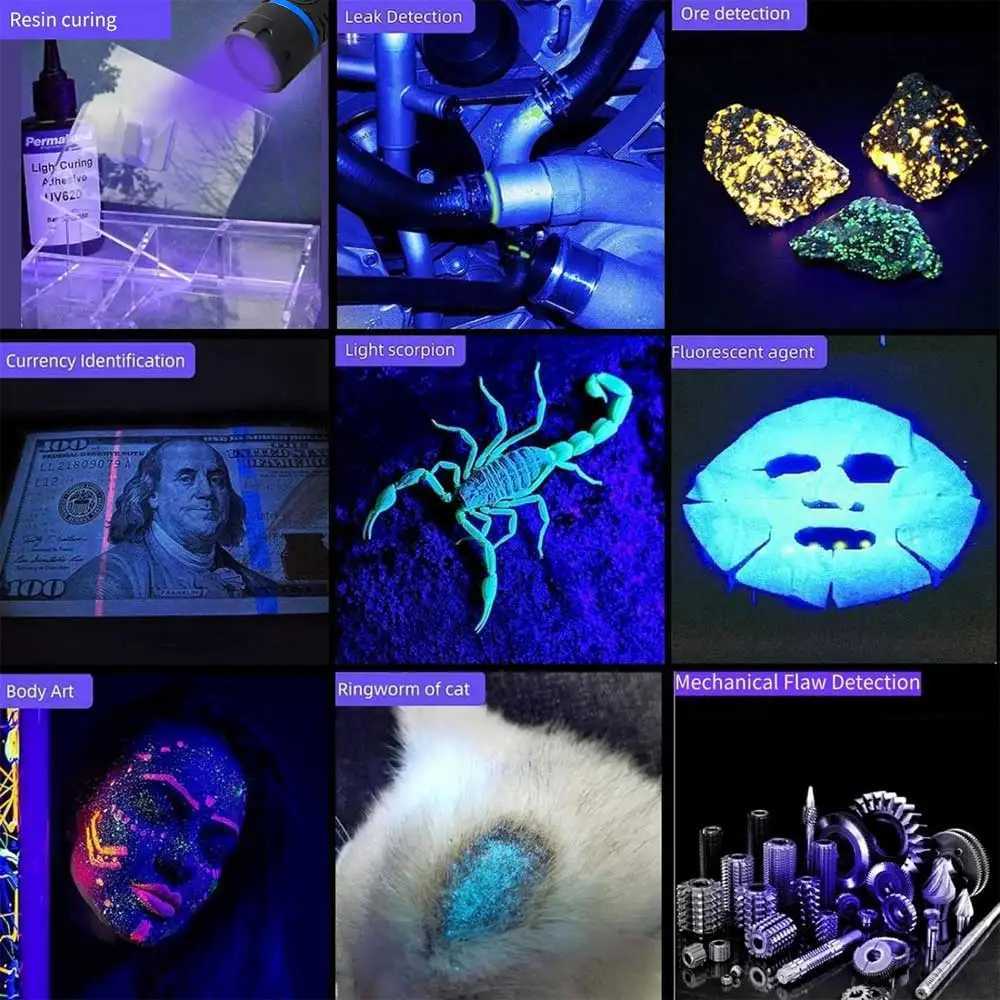 365nm UV Flashlight High Definition HIgh Power and Long Range Professional Grade Beam Best for Professional/Commercial M251117