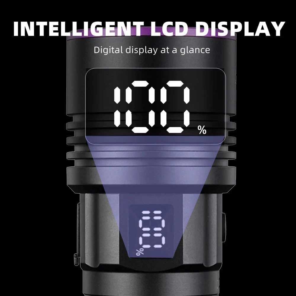 365nm Ultraviolet Black Mirror Purple Light 180W High Power 9LED UV Flashlight Pet Urine Tinea Ore Ink Dryer Fluorescer Detector M251117