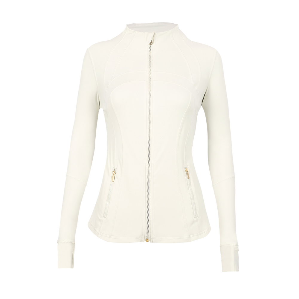 Gold Zipper Jacket for Women High Waist Hip Lifting Leggings Flared Elastic Breathable Slim Fit Sports Fiess Yoga Long Sleeve Top Ninth Pants 2 Pieces