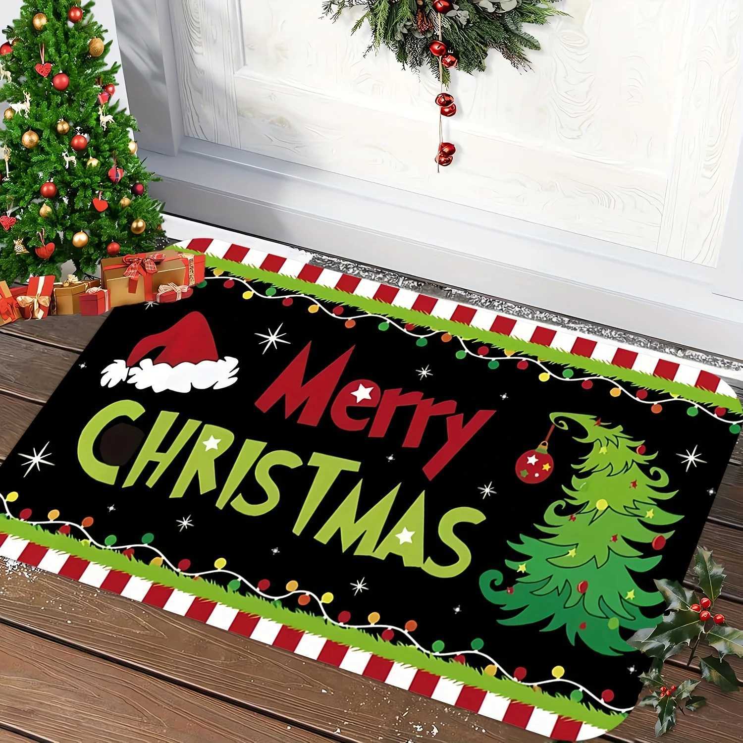 VIKAMA Creative Christmas Carpet Soft Doormat Welcome Carpet Living Room Carpet Rug For Bedroom Outdoor Carpet Christmas DecoratM251117