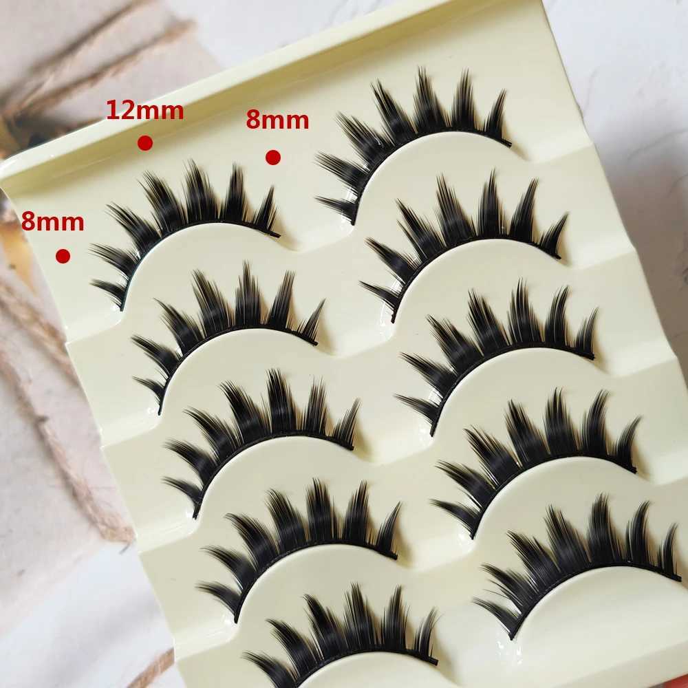 5 Paris Cat Eye False Eyelashes Long Thick Cosplay Fake Eye Lashes Extension Smokey Natural Makeup Handmade ReusableT251117