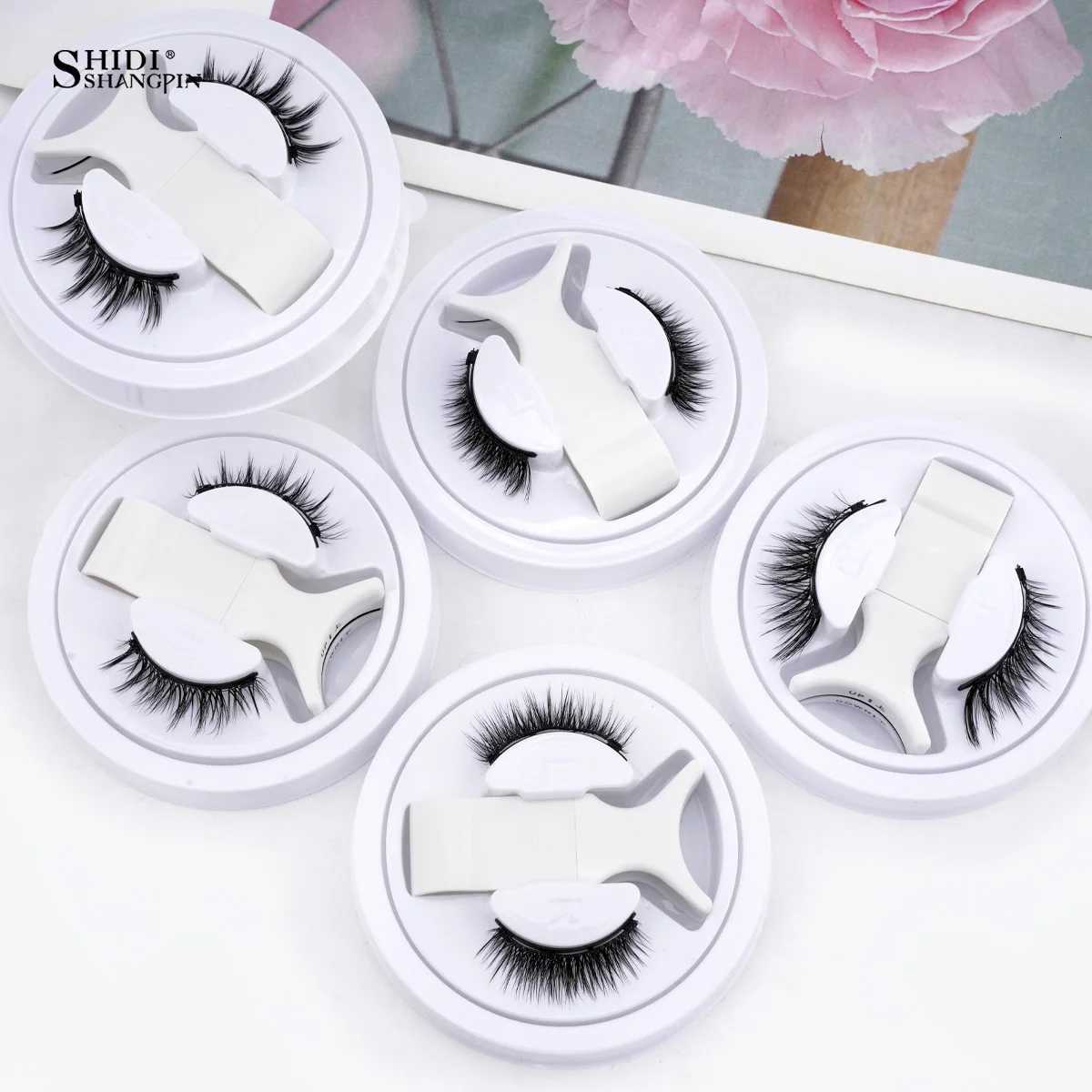 Magnetic Lashes Kits 1Pair 3D Magnet Band Soft Natural Fluffy Reusable False Mink Eyelashes Waterproo Free Glue Makeup ToolsT251117