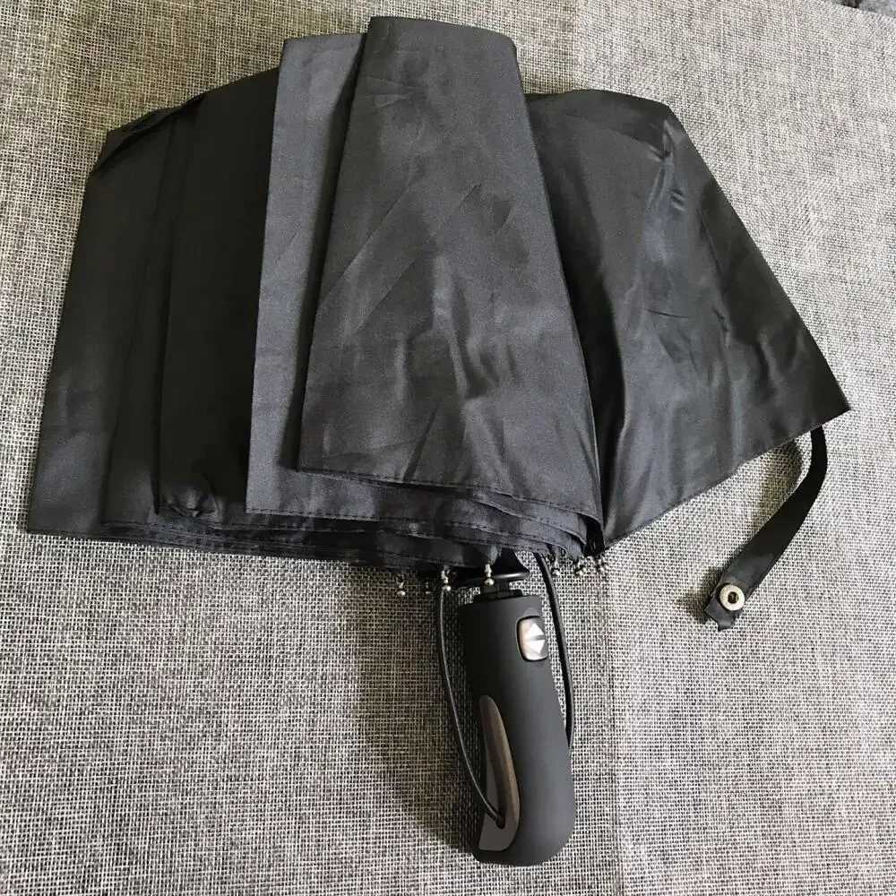 Sturdy 10 Rib Windproof Auto Open Business Umbrella Durable Black Promotional Parasol Large Coverage Rain Protection Custom C251117