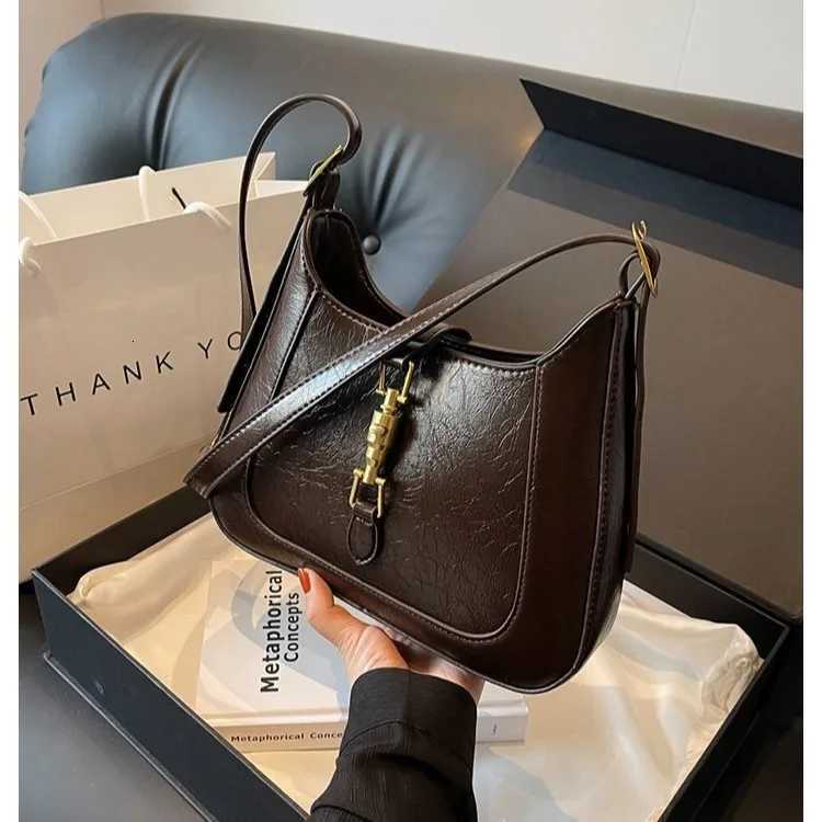 French Style Women Vintage Underarm Bag Elegant Ladies Cow Split Leather Shoulder Bag Casual Totes Handbag Strap Crossbody BagsW251117