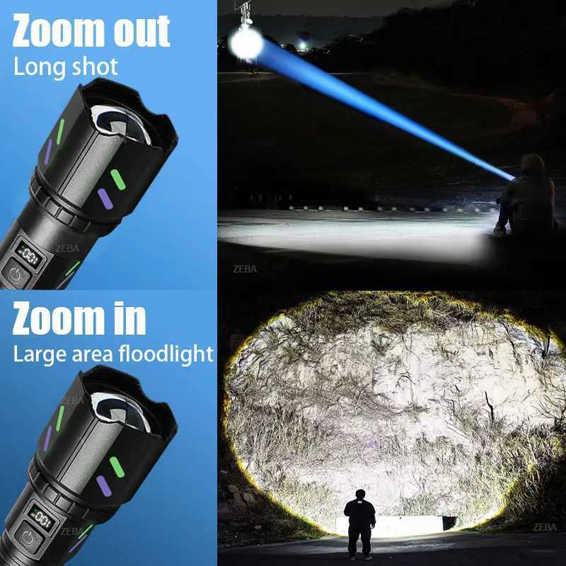 Ultra Powerful Windproof Fire Starting Flashlight Rechargeable High Power Torch Focused Light Source Can Light A Flame Lantern M251117