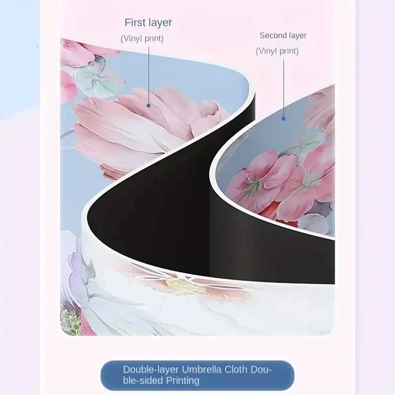 Double Layer Folding Umbrella Flower Printed UPF50 Sun Rain Umbrella UV Protection Vinyl coating Parasol Sun Shade Umbrella C251117