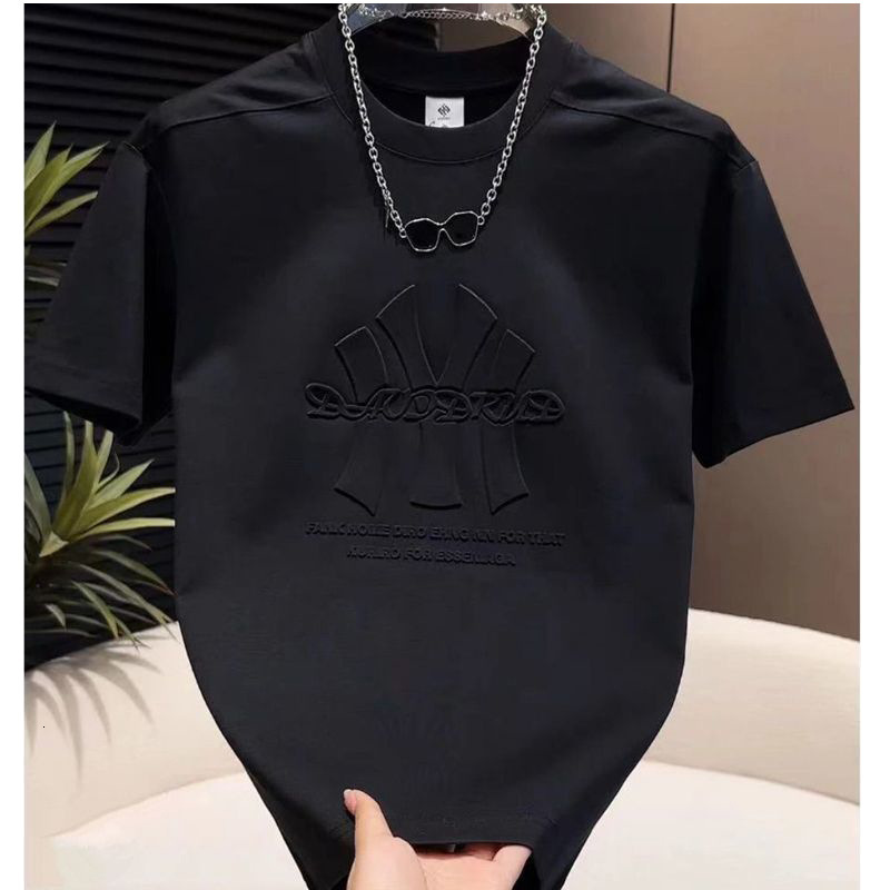 Steel Stamp Polo Summer Trendy Brand Casual Light Luxury New Round Neck Men's Short Sleeve T-shirt Round Neck Designer T-shirt 2025 New Youth Fas