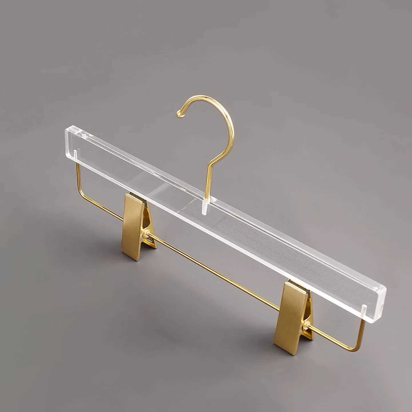 5/10PC Acrylic Clothes Hanger Pants OrganizerTransparent Trouser Hanger for Skirt Clips Wardrobe Space-saving High Quality C251117