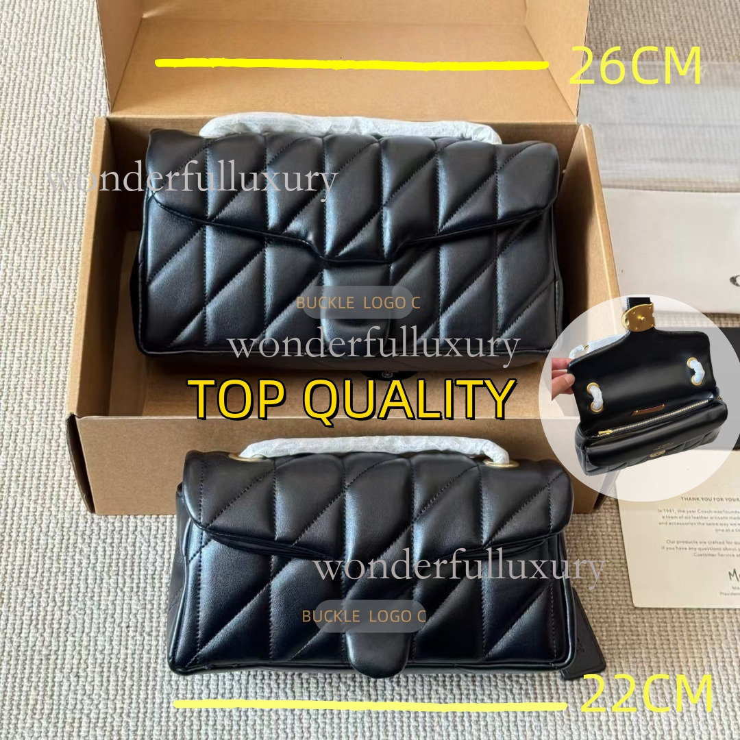 Genuine leather designer Tabby handbag Tote Gold Metal Letters Button Shoulder Luxury Handbag Square Leather Crossbody Bag Designers luxury women bag