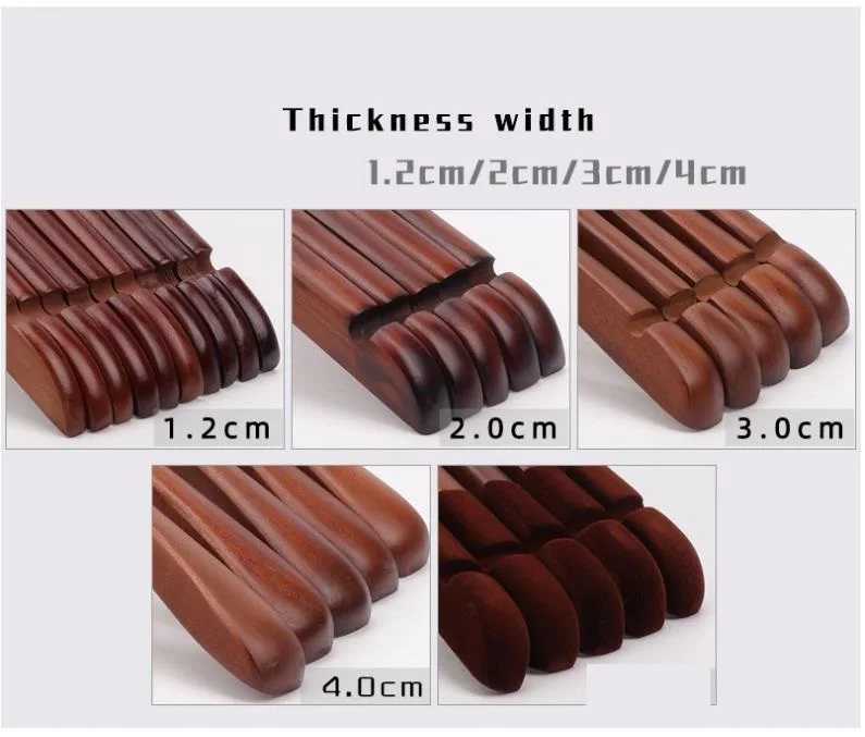 10Pcs/set Adult Child Extra-Wide Solid Wood and Metal Hook Wooden Hangers With Notches Non-slip Metal Hook for Clothes C251117