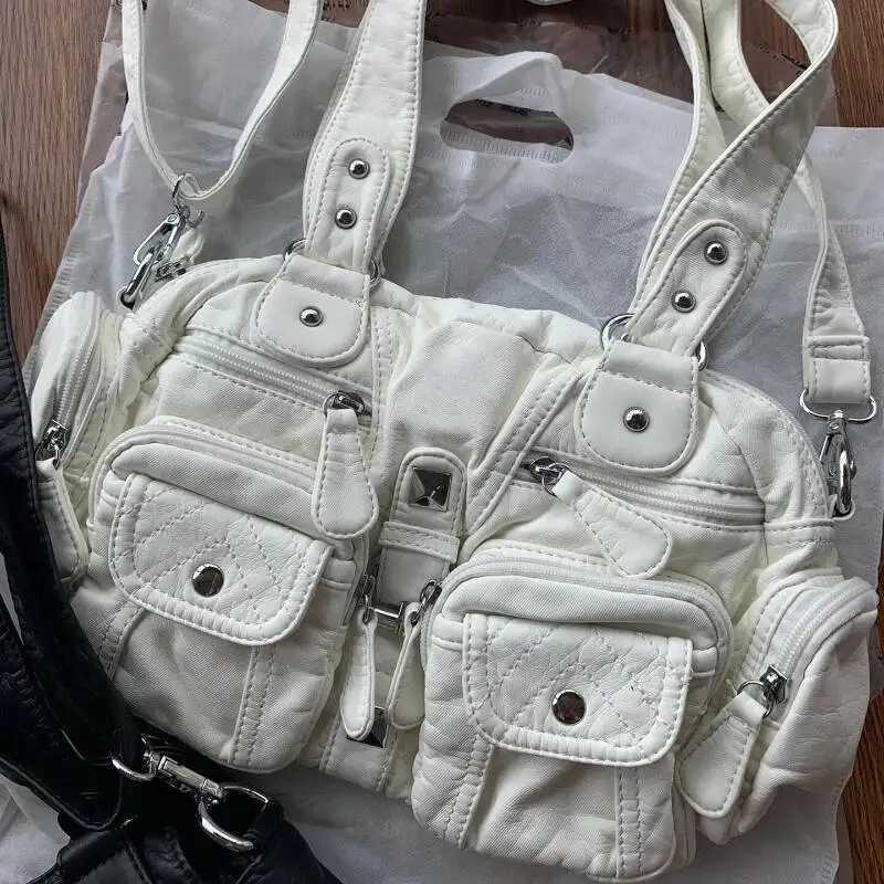 2025 New All Match Retro Simple Handbags Y2k Aesthetic Casual Office Lady Shoulder Bags Vintage Punk Pockets Underarm Bag WomenW251115