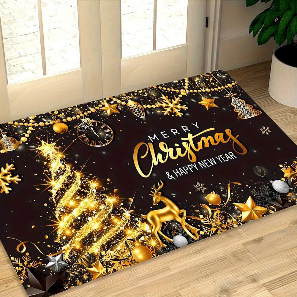 1pc Santa Claus Christmas Floor Mat Holiday indoor and outdoor rear front door welcome mat winter door matM251117