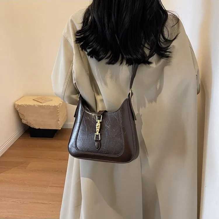 French Style Women Vintage Underarm Bag Elegant Ladies Cow Split Leather Shoulder Bag Casual Totes Handbag Strap Crossbody BagsW251117